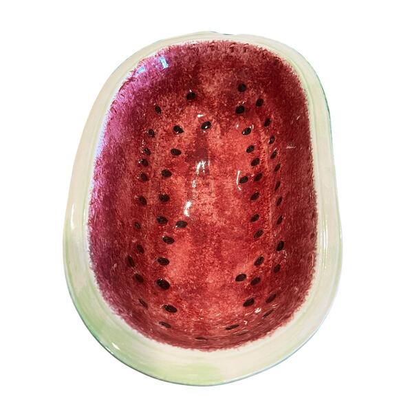 Watermelon Bowl MCM Long Ceramic Fruit Bowl VTG - Picture 4 of 7
